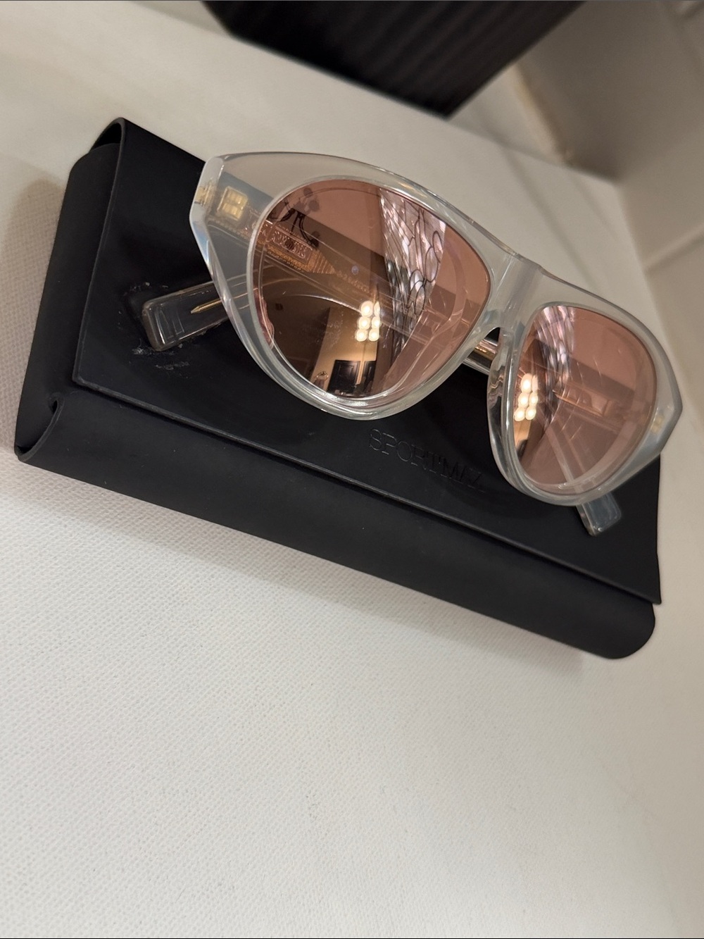 Max Mara Sportmax Italian Sunglasses , Pink and clear . New in case